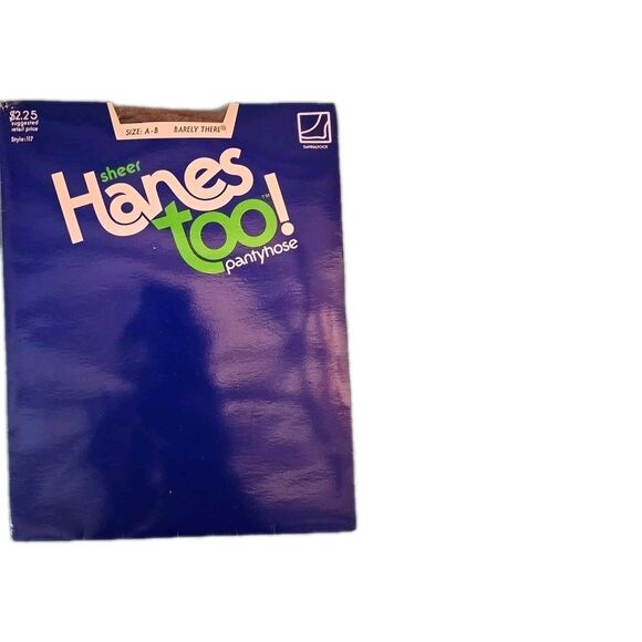 Vintage, Sheer Hanes Too Pantyhose, Size A B, Sandalfoot Style 117, Barely There - Picture 1 of 5